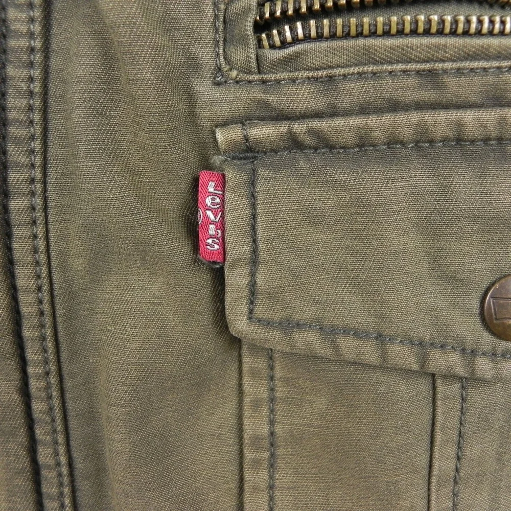 Levi's Field Jacket Mens XL Military Utility Coat Olive Green Lined Full Zip